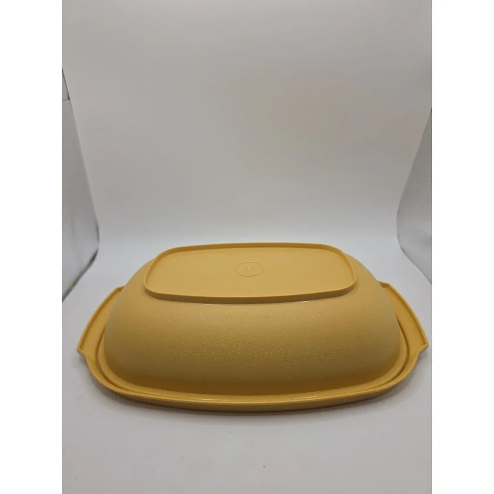 Vintage Tupperware Microwave Vegetable Steamer Set 1273-2 Harvest Gold Complete.